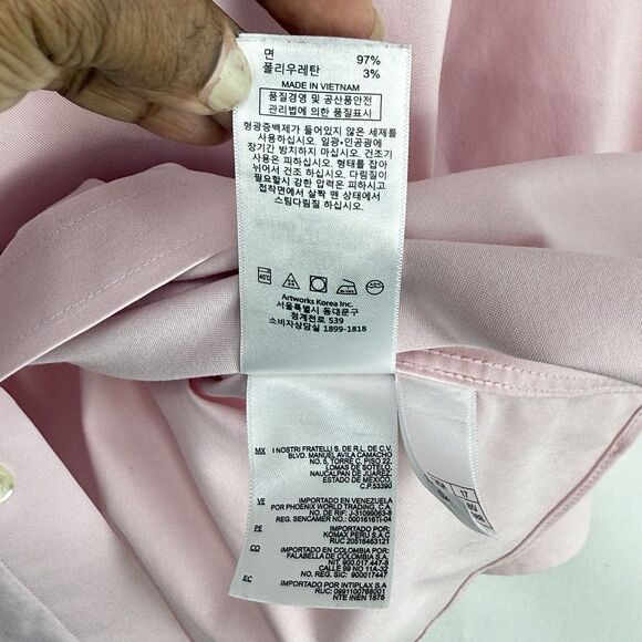 Brooks Brothers 1818 Regent Mens 17-33 Pink Dress Shirt Non-Iron Supima Cotton - Picture 10 of 16